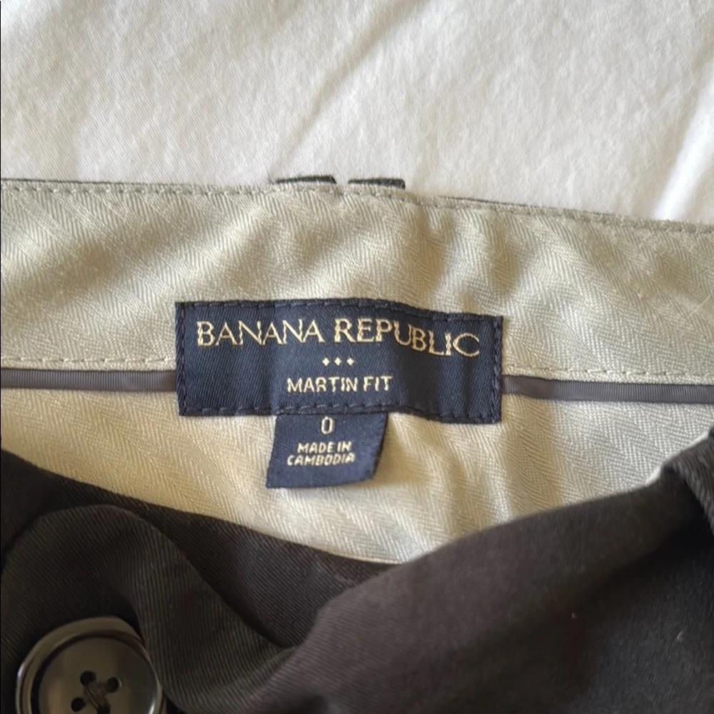 Banana Republic Martin Fit Black Boot Cut Flare Pants Large Button Tap Size 0 - Picture 4 of 11